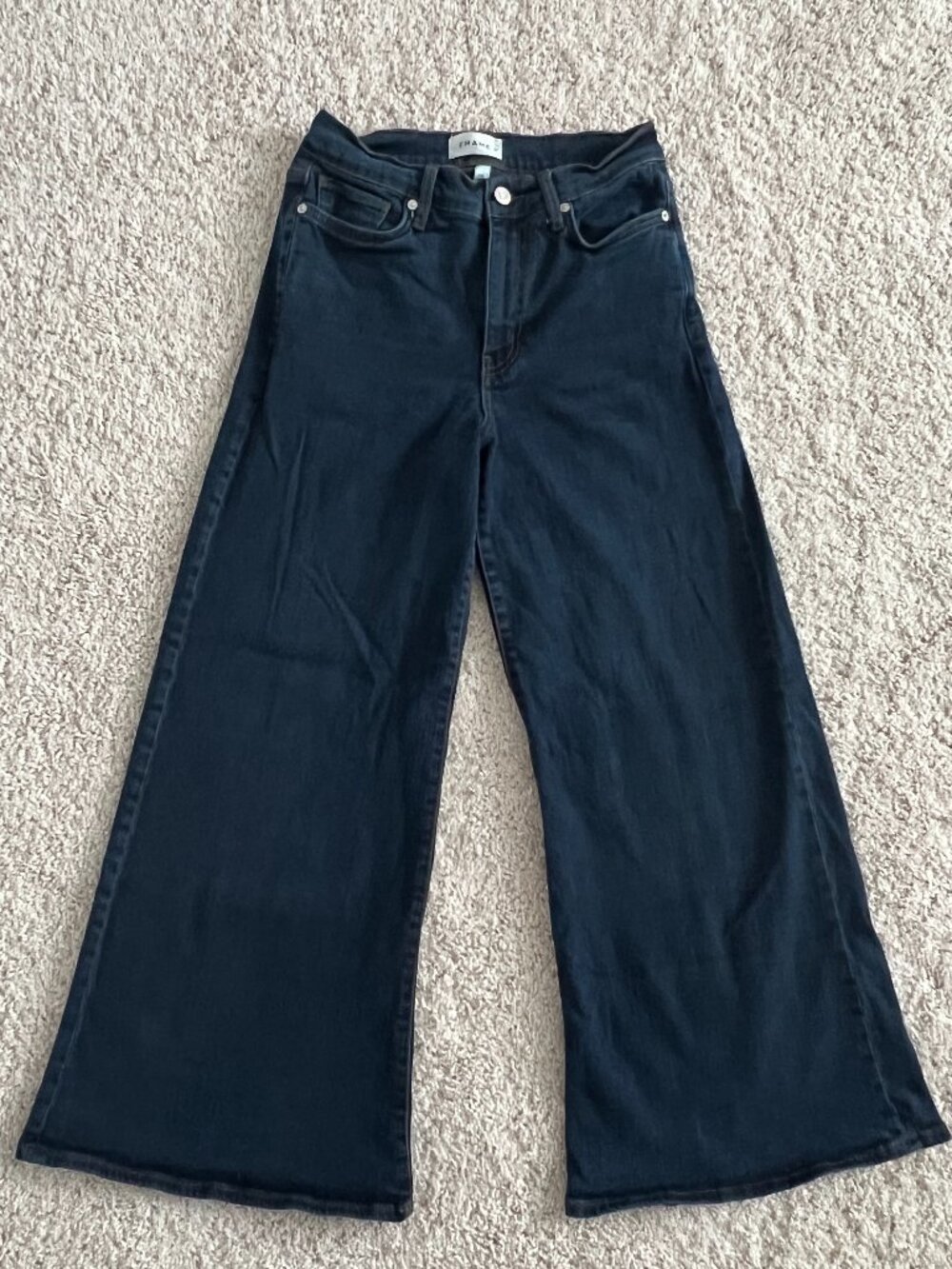 FRAME Le Palazzo Crop Australia Dark Wash High Rise Wide Leg Jeans Size 29